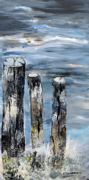 Strandpalen van Rita Tielemans Kunst