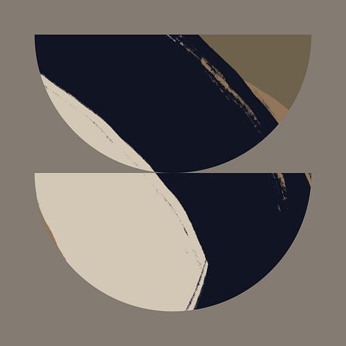 Abstracte geometrische vormen in zwart, wit, taupe III