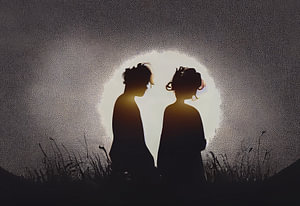 Paar Liebe Silhouette, Art Illustration