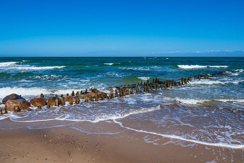 Kribben aan de kust van de Oostzee bij Kühlungsborn