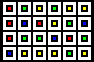 Verschachtelt | Mittig | 06x04 | N=02 | Random #01 | RGBY