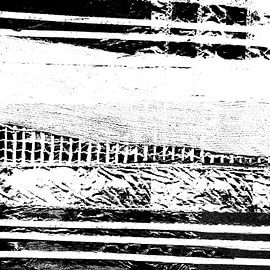 Collage Geruit - Strepen Zwart Wit 1 van Claudia Gründler