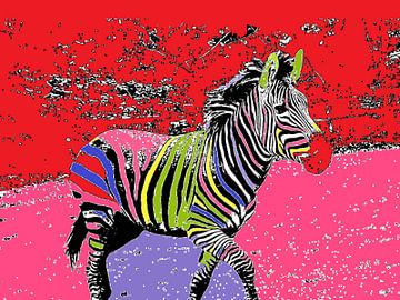 Oh my colourful zebra by Elle Hart van Elle Hart