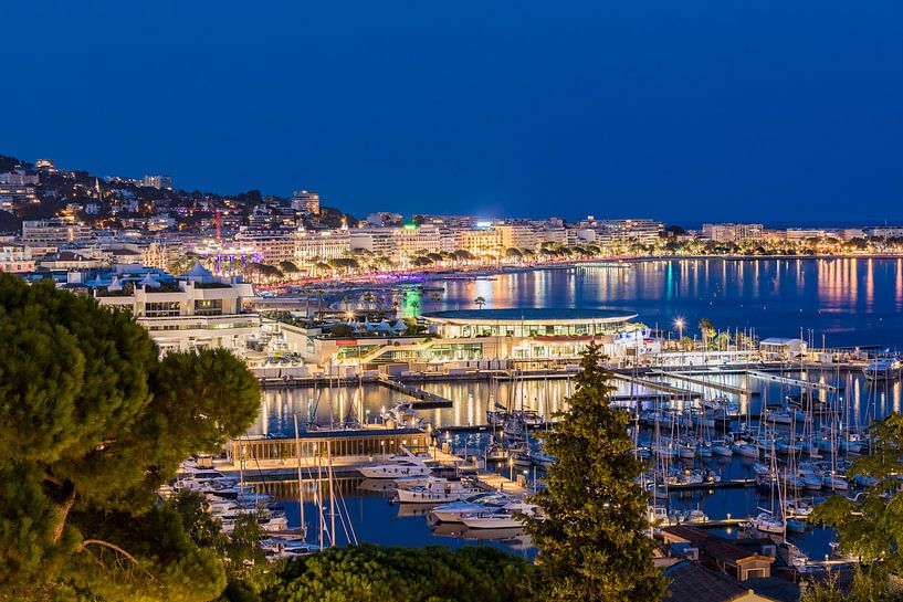 Jachthafen und die Croisette in Cannes an der Cote d'Azur von Werner Dieterich