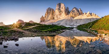Sunrise at the Three Peaks in the Dolomites by Voss Fine Art Fotografie
