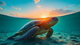 Sea voyage at sunset by Jean Pierre