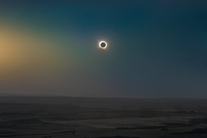 Phase der totalen Sonnenfinsternis in Alcañiz, Aragonien, Spanien
