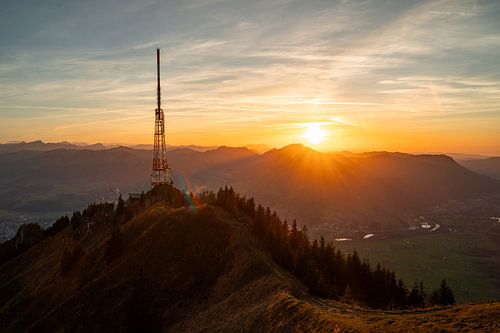 Zonsondergang bij de bewaker van de Allgäu (Grünten)