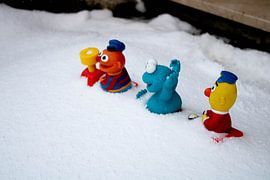 Bert & Ernie in the snow by Karen Vandervoordt