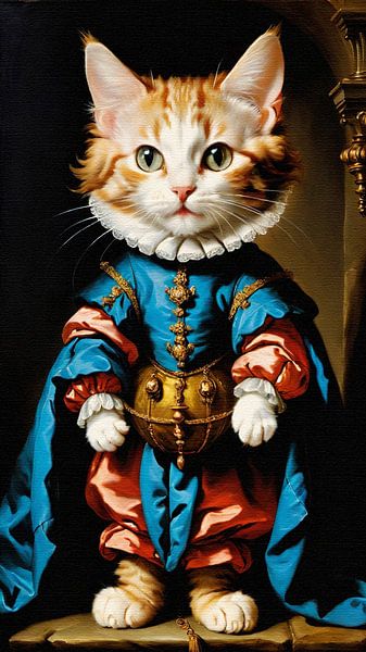 Kitten prince portrait by Maud De Vries