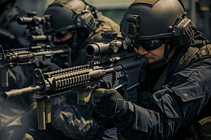 Ein Sondereinsatzkommando ist während eines Verbrechens im Einsatz