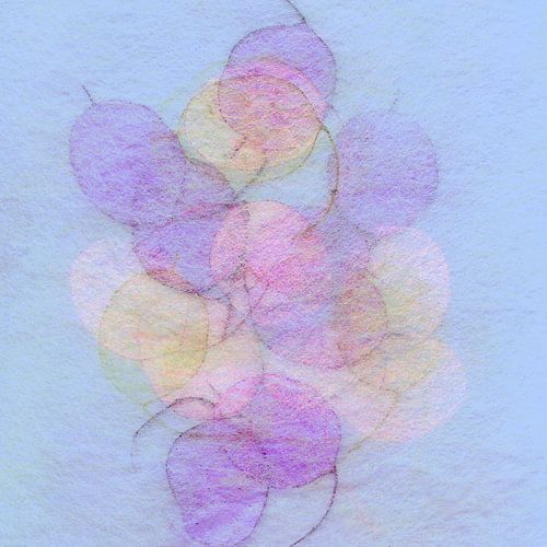 Feuille argentée Rose Violet Jaune