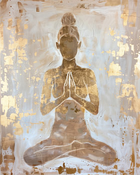 Namaste Meditation in Gold and Beige