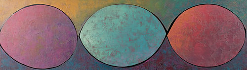 Abstract Trio | Bunte Ovale von Moderne Kollektion