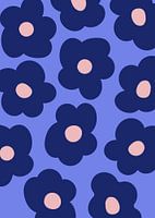 Minimalistische Blumen in Blau