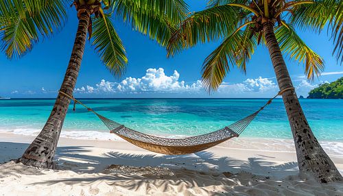 Unter Palmen liegend an einem Traumstrand von Mustafa Kurnaz