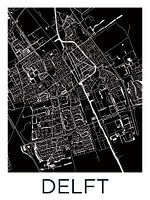 Delft | Stadtplan Schwarz-Weiß