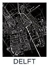 Delft Stadskaart | Zwartwit van Wereldkaarten.Shop thumbnail