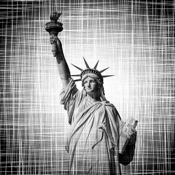 Statue of Liberty, New York City, USA - monochrome by BerbadenDigitalArt