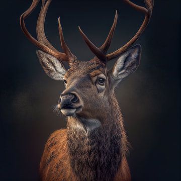 Portret van een hert Illustratie van Animaflora PicsStock