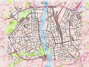 Karte von Maastricht im stil 'Soothing Spring'