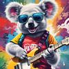 Koala spielt Gitarre, Rock-Graffiti von Makar Mokrynskyi