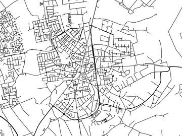 Karte von Valkenswaard in Schwarz ud Weiss von Map Art Studio