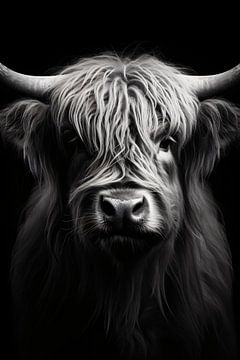 Animal portrait in black and white minimalist art photography