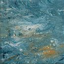Abstrakte Malerei, Unterwasserlandschaft, blau, grau, beige, weiß von Joriali Abstrakte Kunst Miniaturansicht