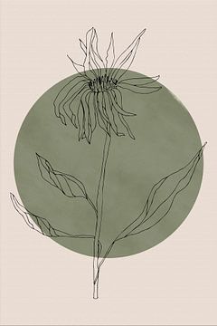 Wabi-sabi botanische bloem Japandi nr. 2 van Dina Dankers