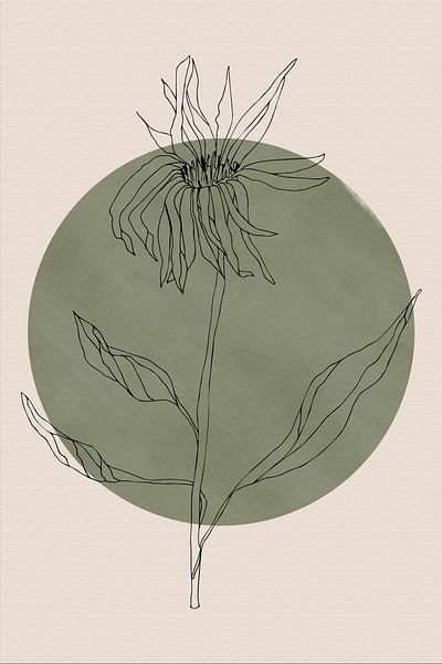 Wabi-sabi botanical flower Japandi no. 2 by Dina Dankers