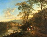 Italienische Landschaft mit der Ponte Molle, Jan Both, 1640 - 1652 von Marieke de Koning Miniaturansicht