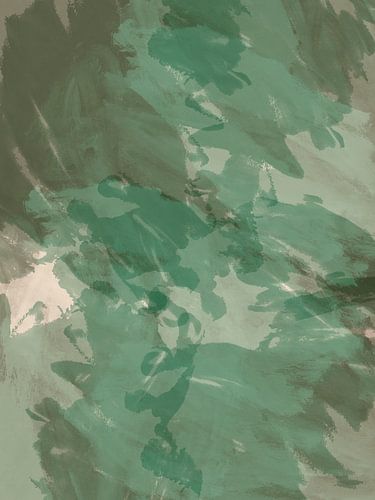 Abstract green strokes- modern minimalist painting by Dina Dankers