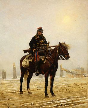 Edouard Detaille, gewonde Franse huzaar, 1874 van Atelier Liesjes