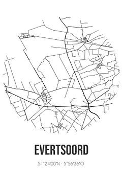 Evertsoord (Limburg) | Landkaart | Zwart-wit van Rezona