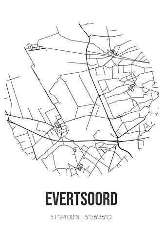 Evertsoord (Limburg) | Karte | Schwarz und Weiß