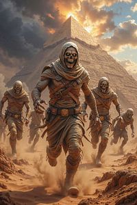 NEKRAION - Eine Horde Mumien läuft von den Pyramiden weg
