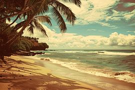 Tropischer Strand mit Palmen von Art & Soul Creations