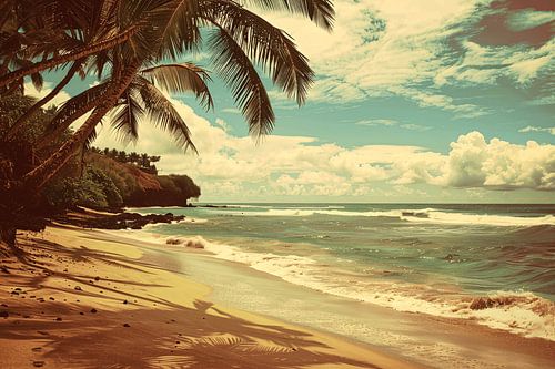 Tropisch Strand met Palmbomen
