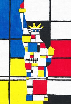 Hommage à Piet Mondrian, hommage aux réfugiés, statue de la Liberté NYC sur Atelier Fay