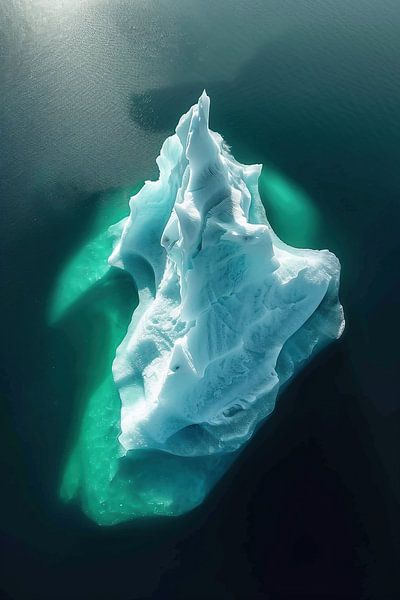 Eisschollen tanzen im Blau von fernlichtsicht