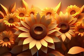 Sunflowers graphic AI by Jörg B. Schubert