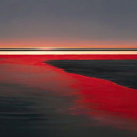 Roter Spiegel des Watts von Manfred Rautenberg