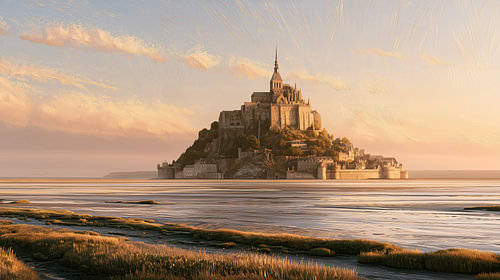 Mont-Saint-Michel, France : panorama abstrait
