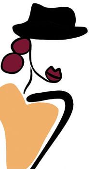 Femme élégante, dessin au trait