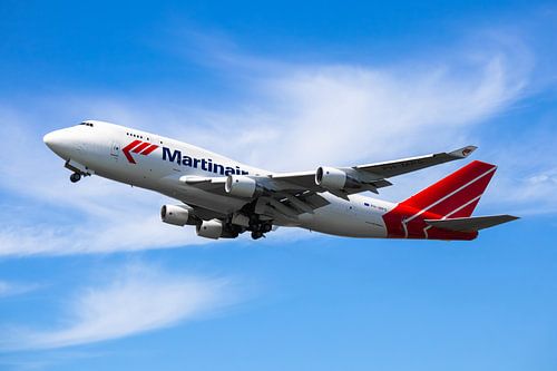 Martinair Cargo Boeing 747 takes off from Schiphol Airport