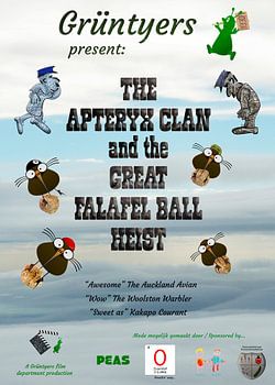 Film poster The Apteryx Clan and the Great Falafel Ball Heist.