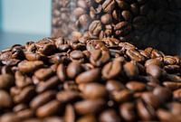 Pot of fresh coffee beans