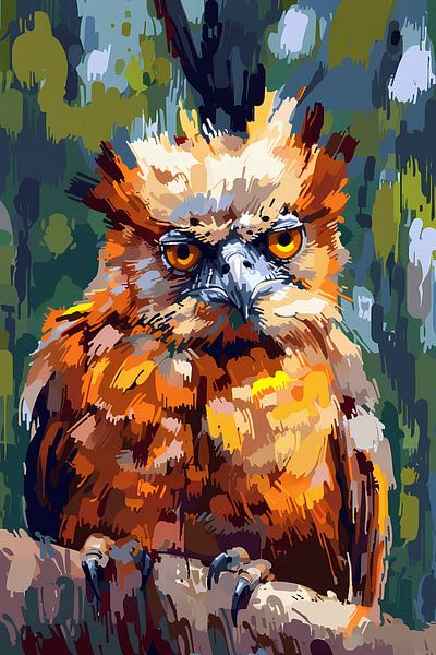 Digitale kunst van kleurrijke vogel in natuur van Art & Soul Creations