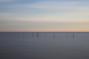 Filets de pêche au coucher du soleil dans l'IJsselmeer ! sur Peter Haastrecht, van